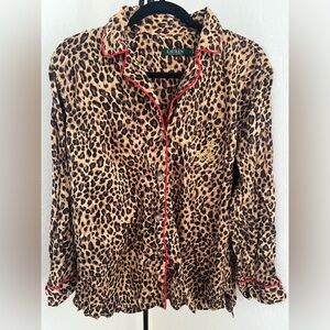 Lauren Ralph Lauren Animal Print Shirt with Red Accents